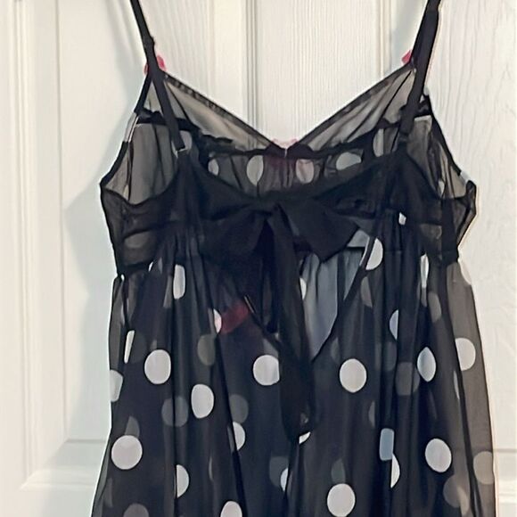 Betsey Johnson Valentine’s Negligée Ink Bows, Sheer Black, Small - Picture 6 of 8